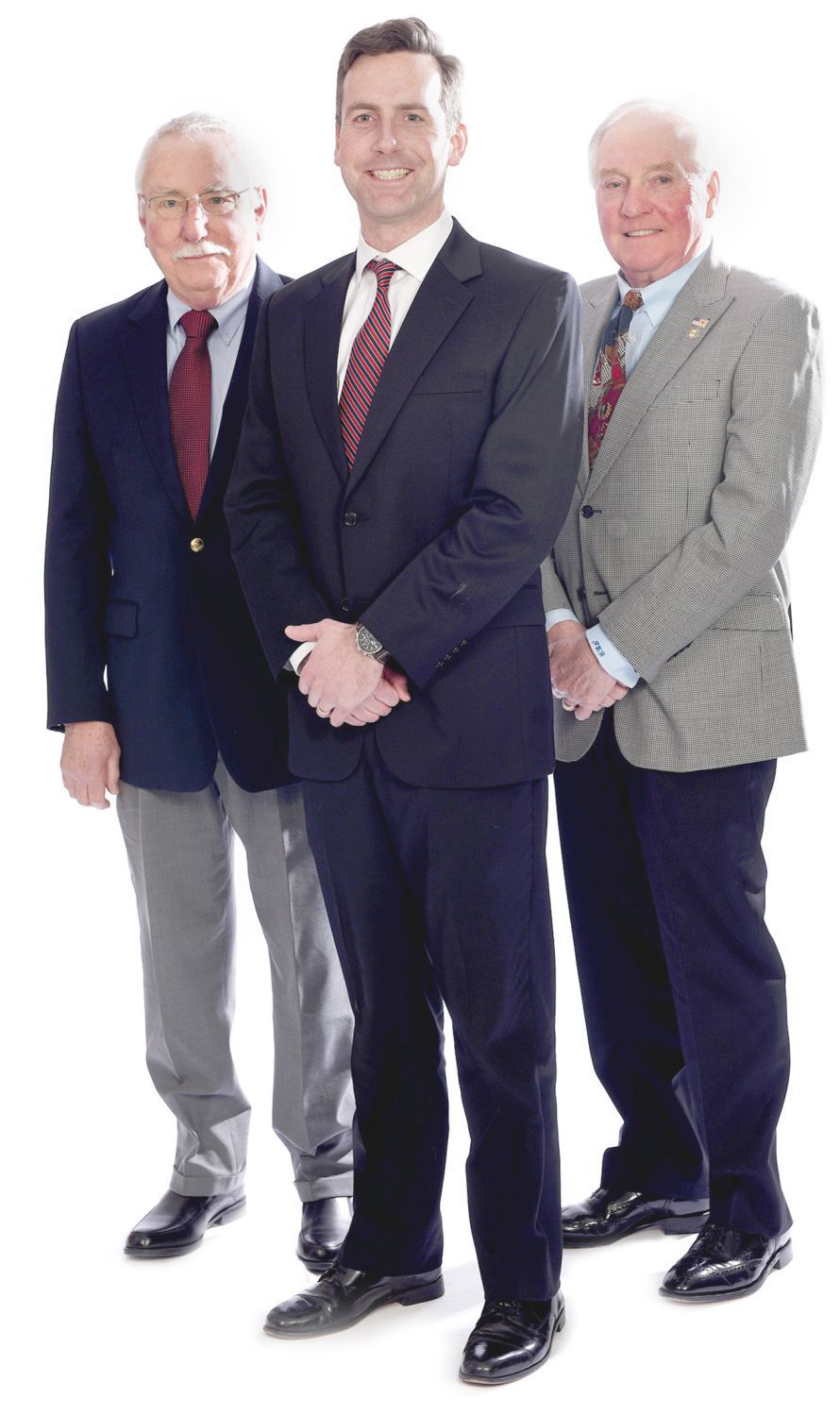 Brendan Finn with Roger Sevigny, left, and Jim Adams, right